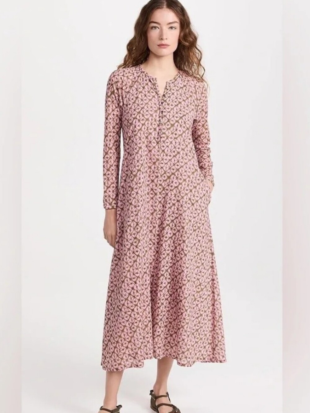 Xirena Tabitha Fig Shell Pink Cotton Maxi Dress Size Large